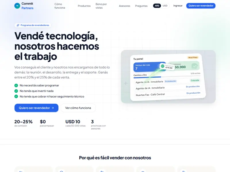 Portada de Commit Partners, el programa de revendedores de COMMIT